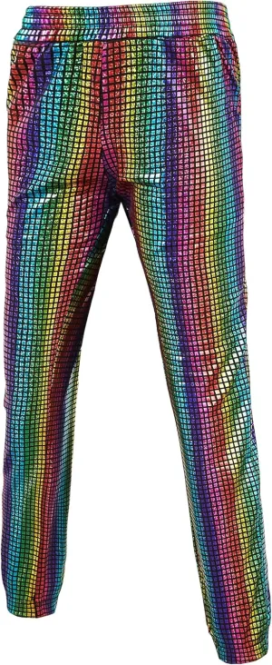 WULFUL Kids Boys Metallic 70s Disco Costume Sequin Party Jogger Pants