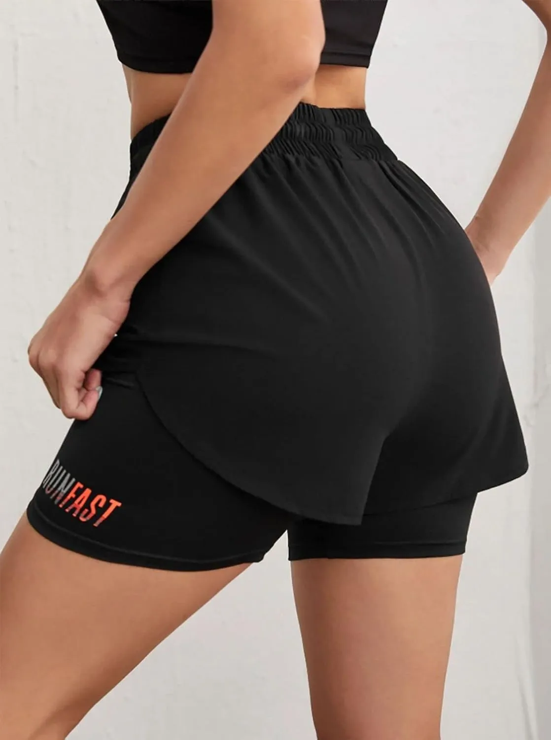 YOAKUKA Women's 2 in 1 Workout Shorts Gym Workout Yoga Running Biker Tennis Skirts Clothes Summer