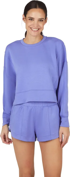 Yogalicious Softlite Zuri Cropped Crew Pullover Sweatshirt and Softlite Zuri Drawstring Short Set